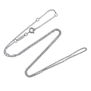 Estate CHIC LOVE Sterling Silver 925 1.1mm Cable Chain Necklace 15.5"-17.5”